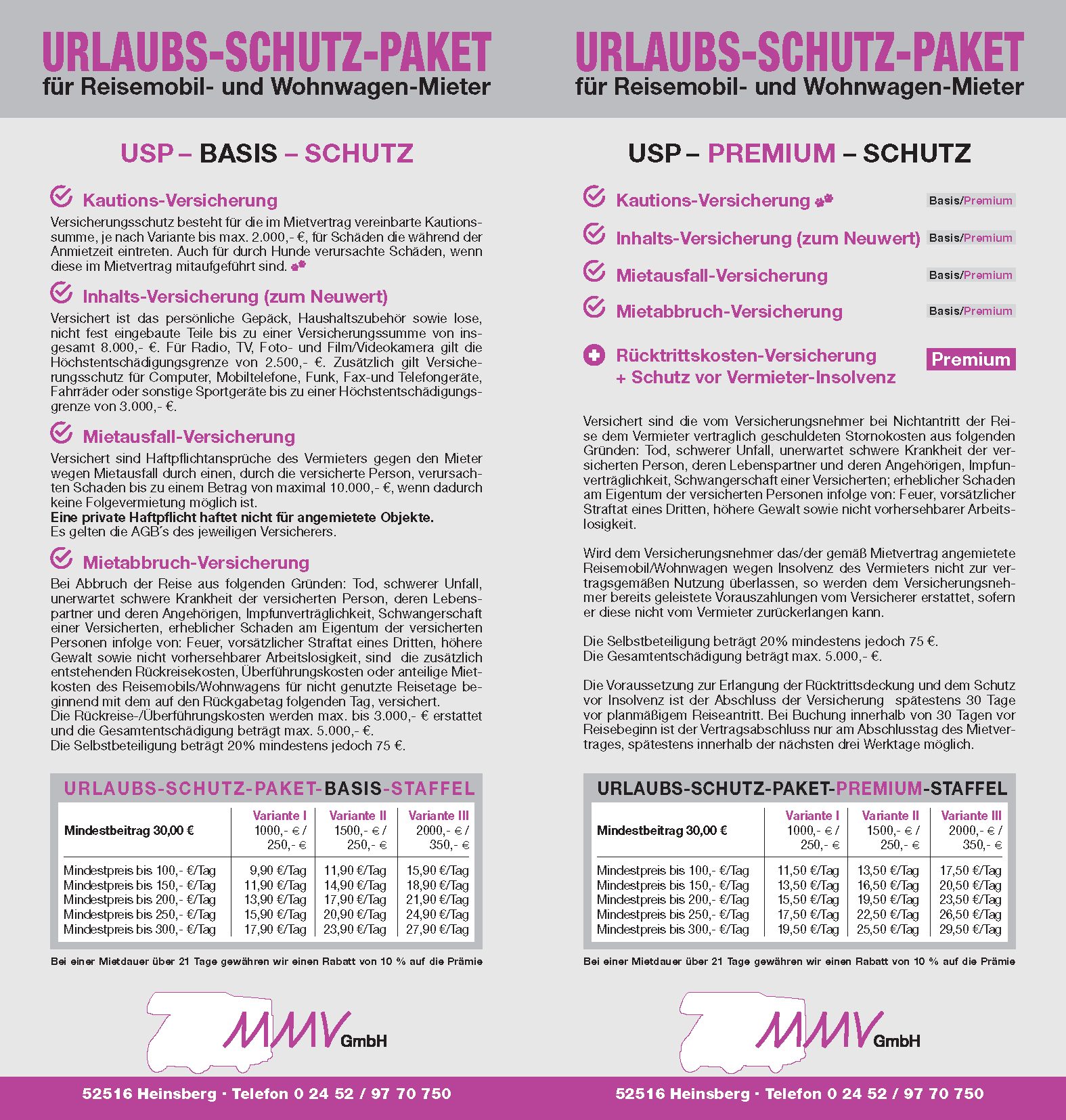 Flyer Urlaubsschutzpaket 2024 Seite 2